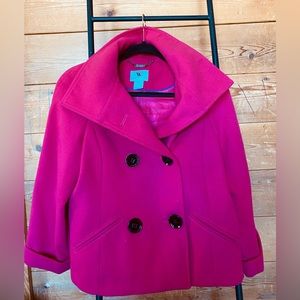 Wool coat hot pink
